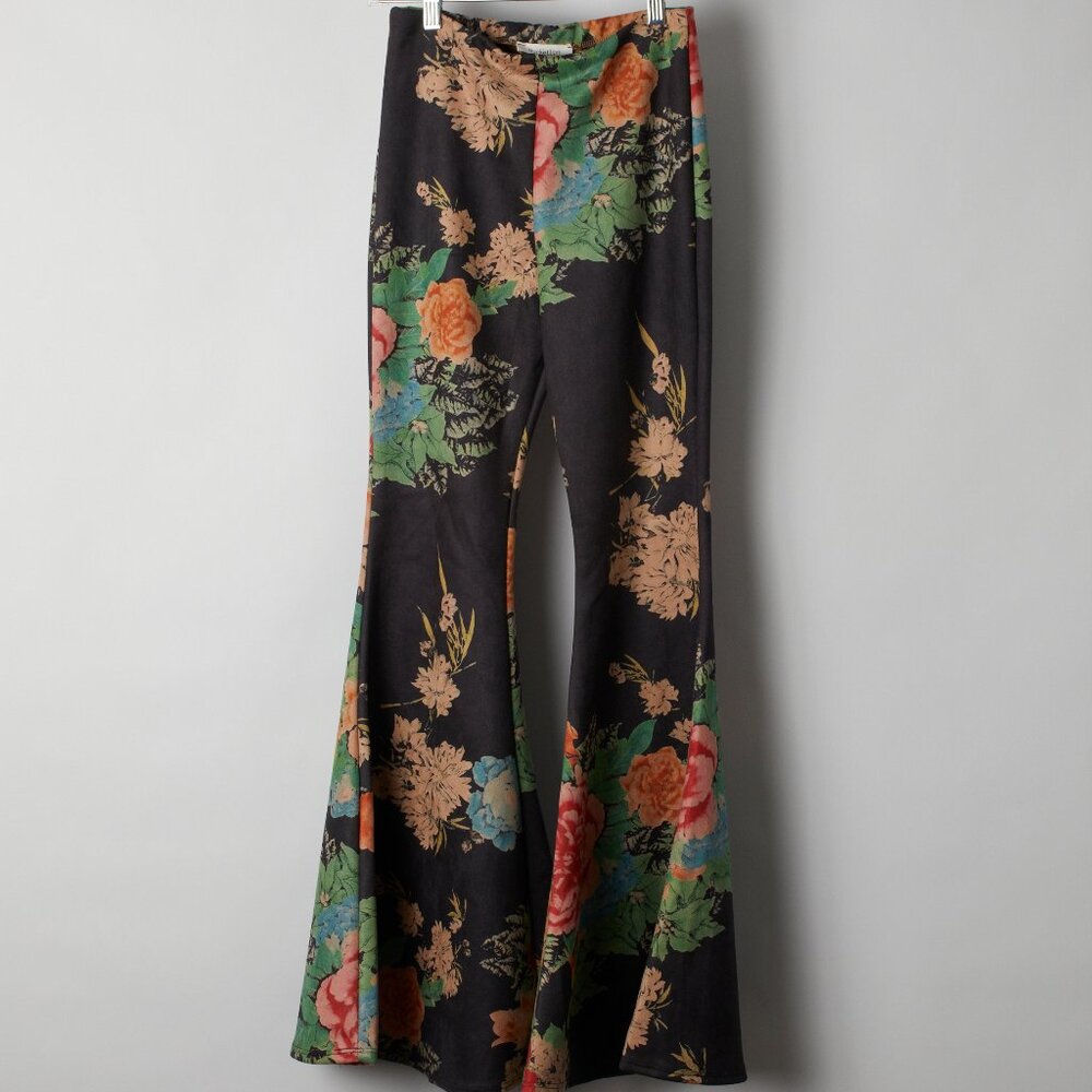 Bucket List Floral Boho Bell Bottom Pant S